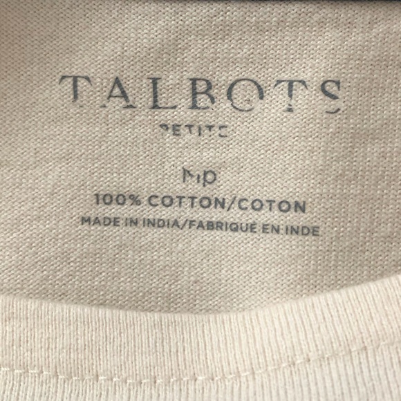 Talbots Authentic Tee Top Size Medium Petite Annabelle Stripe - Picture 6 of 6